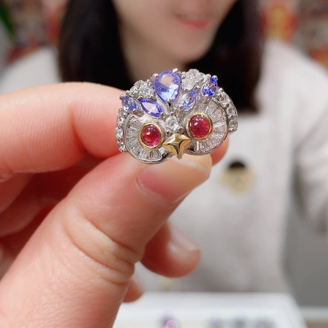 坦桑石戒指银S925镶嵌