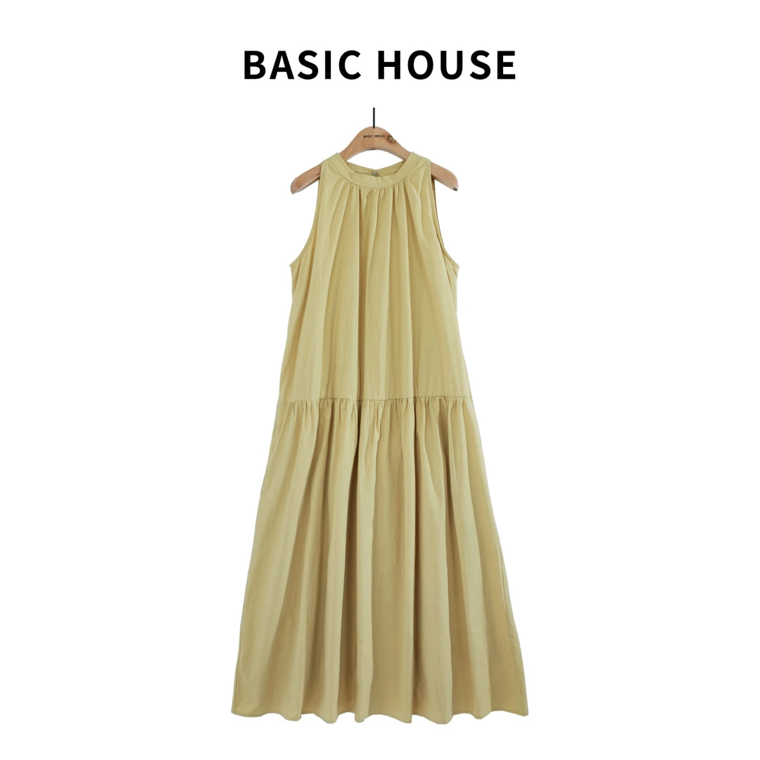 Basic House/百家好夏季女装气质休闲无袖宽松连衣裙B1385B5HG12