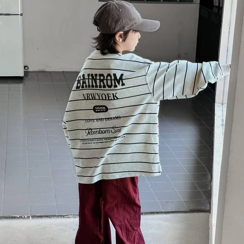 儿童中大童打底卫衣2025年秋季新款时尚宽松洋气大方百搭实体专柜