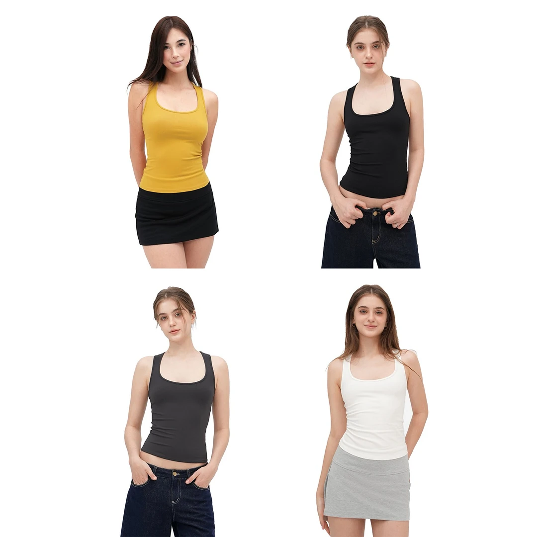 Jim Kennet经典四色修身基础运动背心上衣