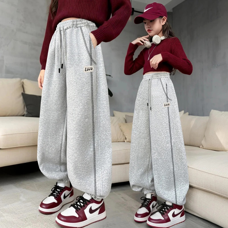 女童裤子春秋外穿洋气2025新款中大童休闲长裤秋季卫裤儿童运动裤