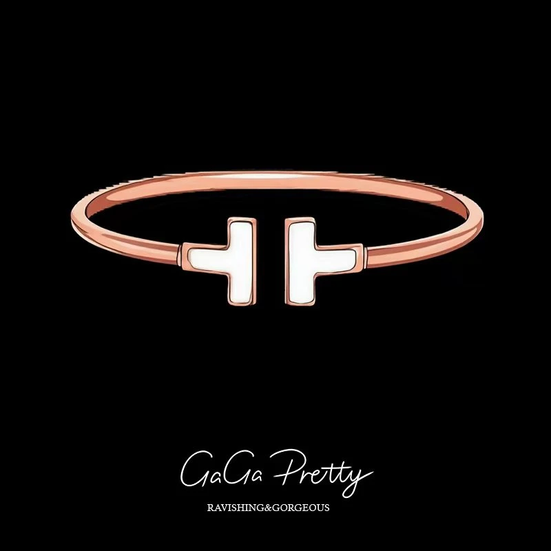 铜合金合成锆石手镯 GaGaPretty双T精致法式手镯B1013