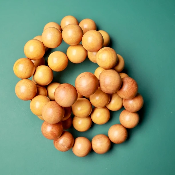 海南白檀天然野2.0圆珠文玩手串多样性发一条