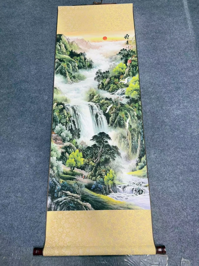 《绿 .源远流长》 宽45高140 国画