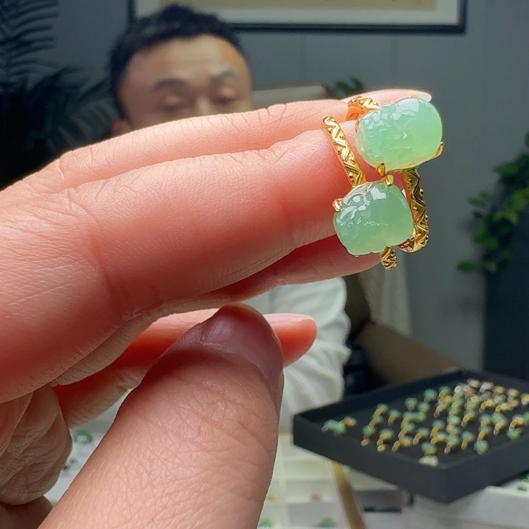 翡翠银S925镶嵌戒指多样性发货其一