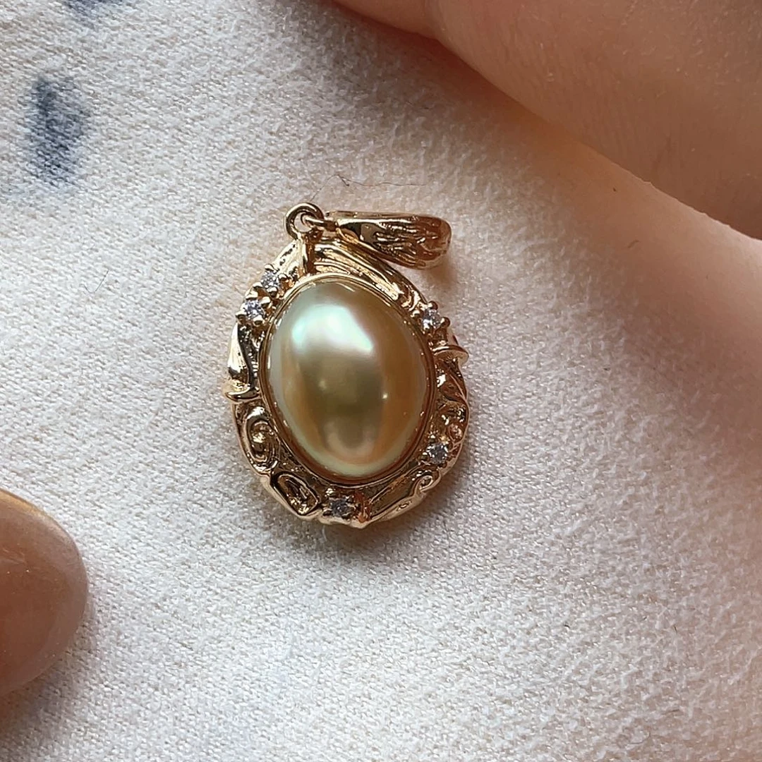 海水珍珠银S925镶嵌颈饰