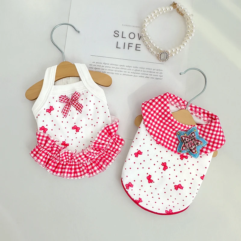 春夏季宠物背心小型犬比熊泰迪小狗狗衣服夏天薄款防掉毛猫咪吊带