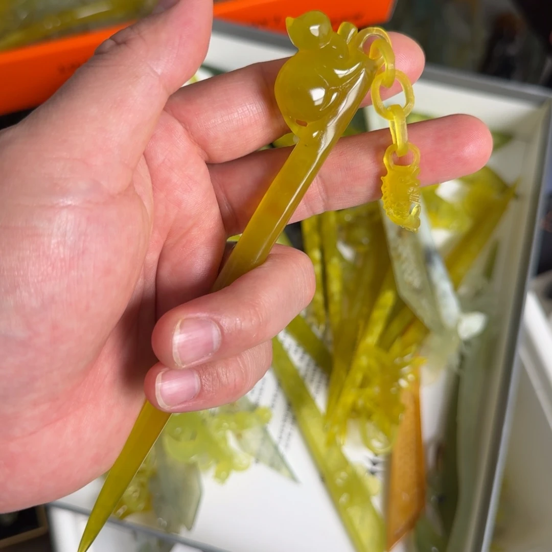 岫玉发饰未镶嵌明君玉簪就是好看