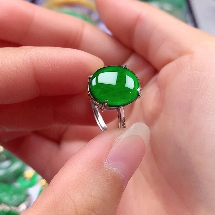 翡翠银S925镶嵌戒指翡翠