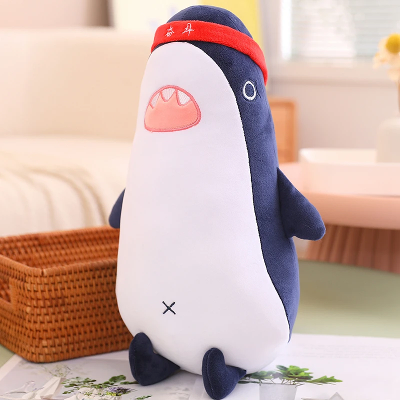 创意搞怪奋斗鲨鱼公仔毛绒玩具抱枕礼物女生玩偶
