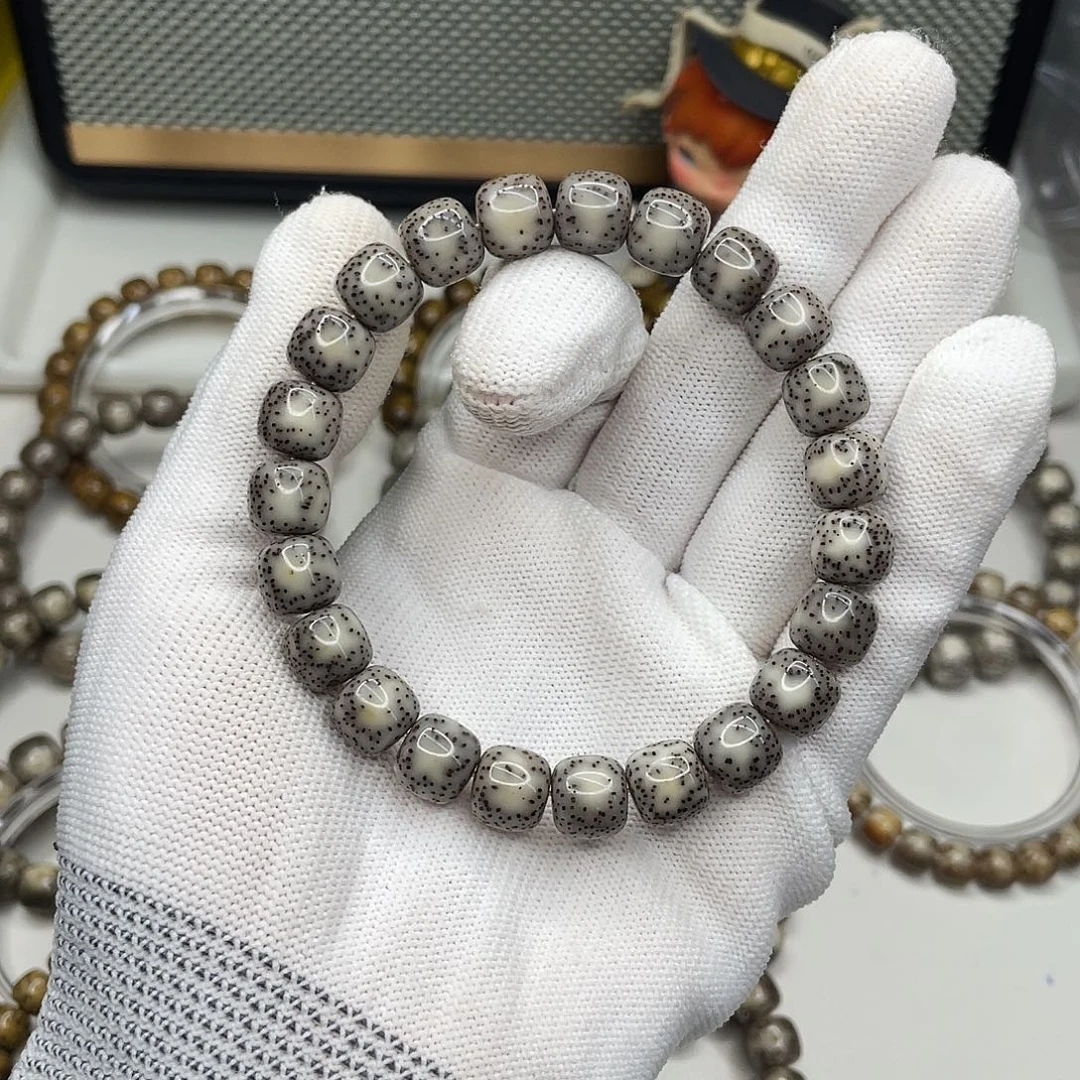 故***有手串星月菩提10mm 黑冰双留白