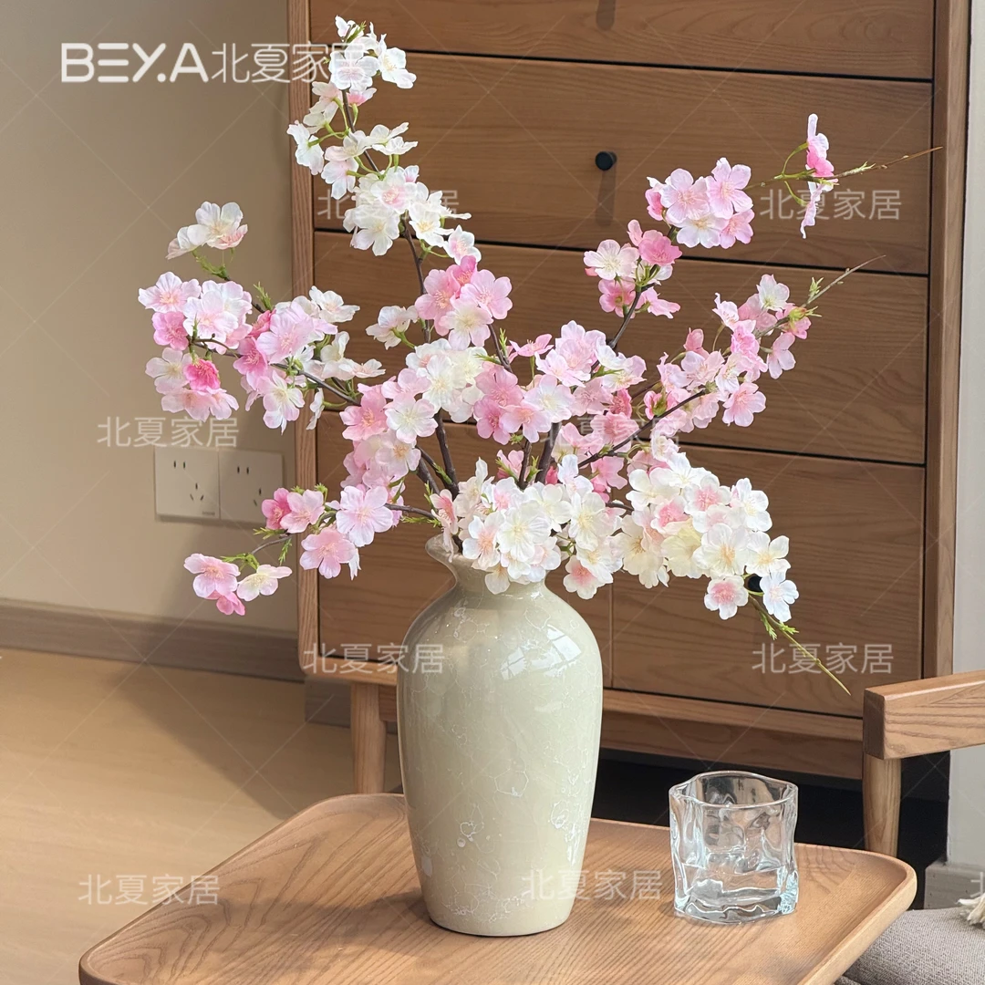樱花枝樱花装饰插花瓶日式中式室内家居桌面摆件摆设