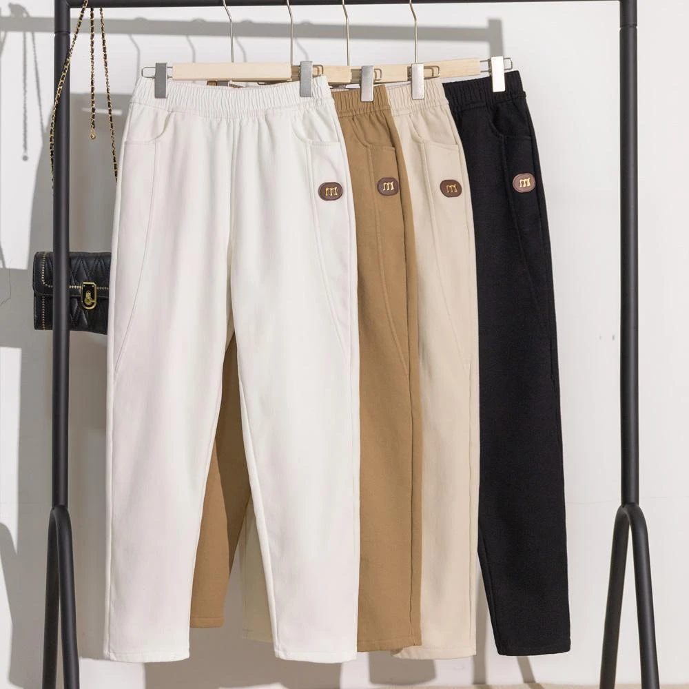 【原版品质】高腰斜纹棉弹力萝卜裤显瘦时尚百搭宽松哈伦裤