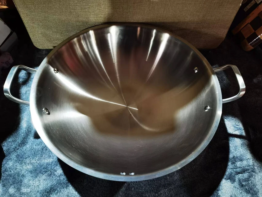 【天天粉丝专属】内34外36，双耳白板炒锅  单锅  无涂层