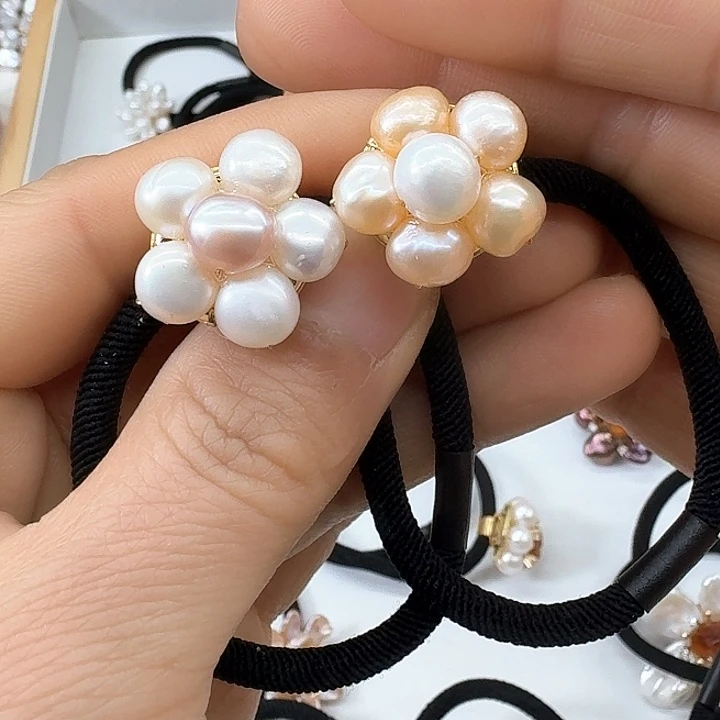 淡水珍珠发饰银S925镶嵌