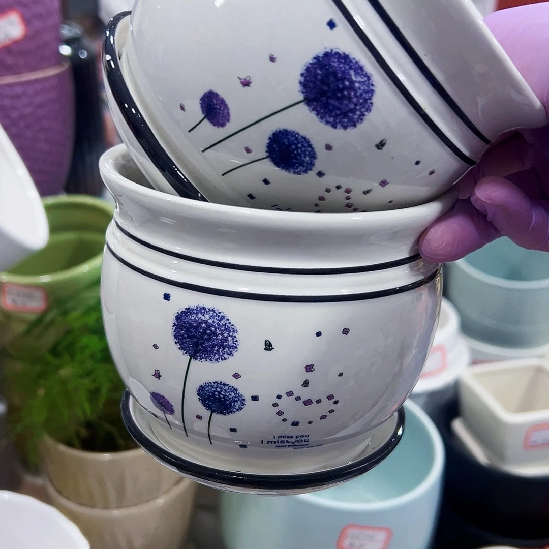 有孔外贸尾单陶瓷花盆凑单10米包邮