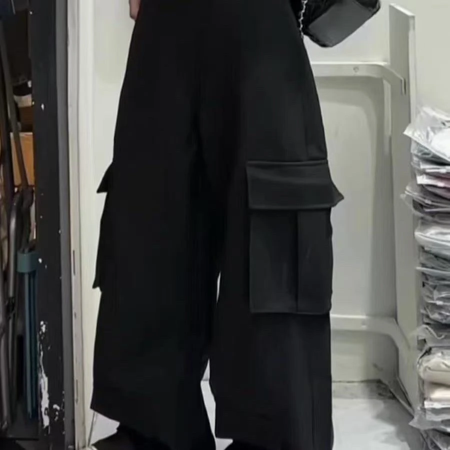 秋季工装风秋款休闲裤工装裤潮流风口袋宽松长裤