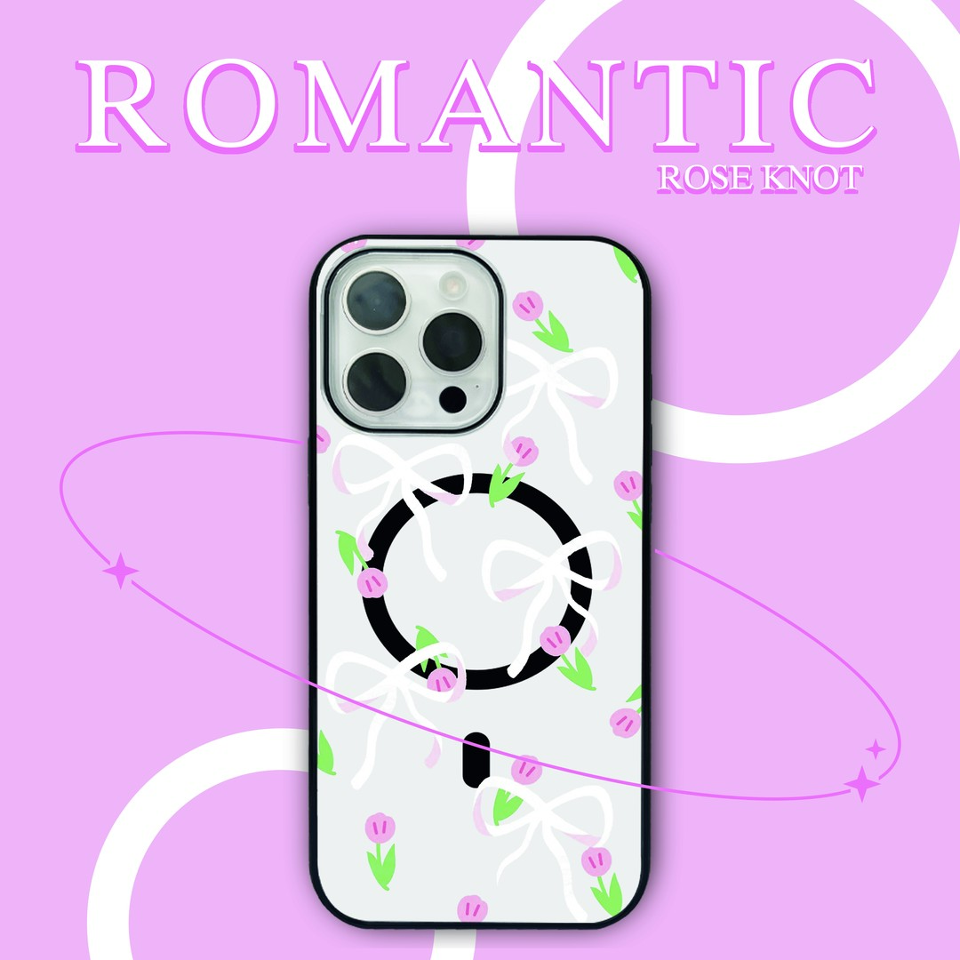 ins少女蝴蝶结亚克力透明磁吸手机壳适用iPhone16/15promax防摔