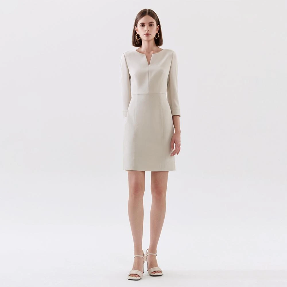 FALEMIG-萝家法式气质通勤修身显瘦百搭连衣裙Y02900