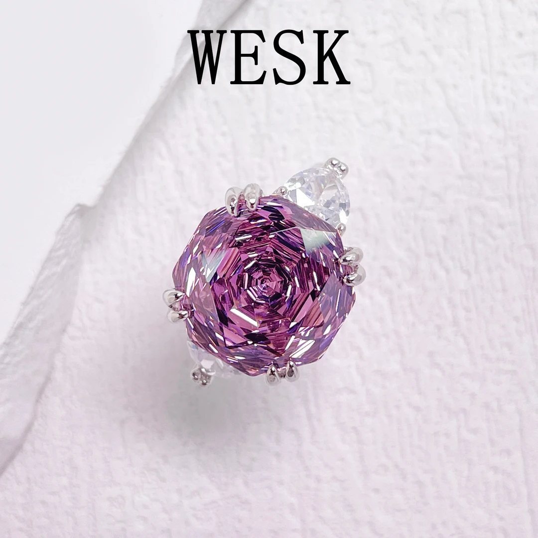 铜合金合成锆石戒指 WHSM-002110【玫瑰心约】戒指气质简约精致