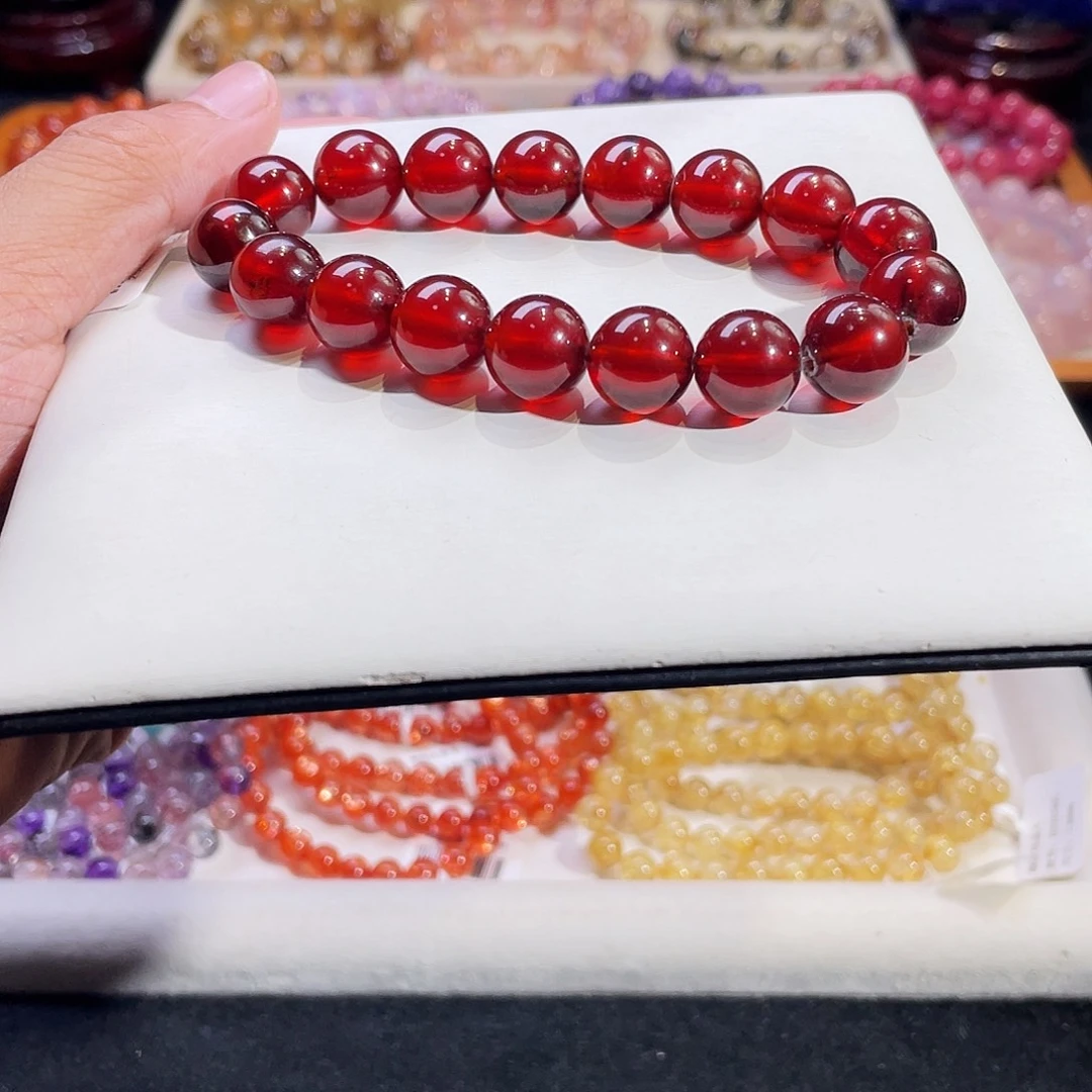 手链未镶嵌石榴石血橙石榴石12mm