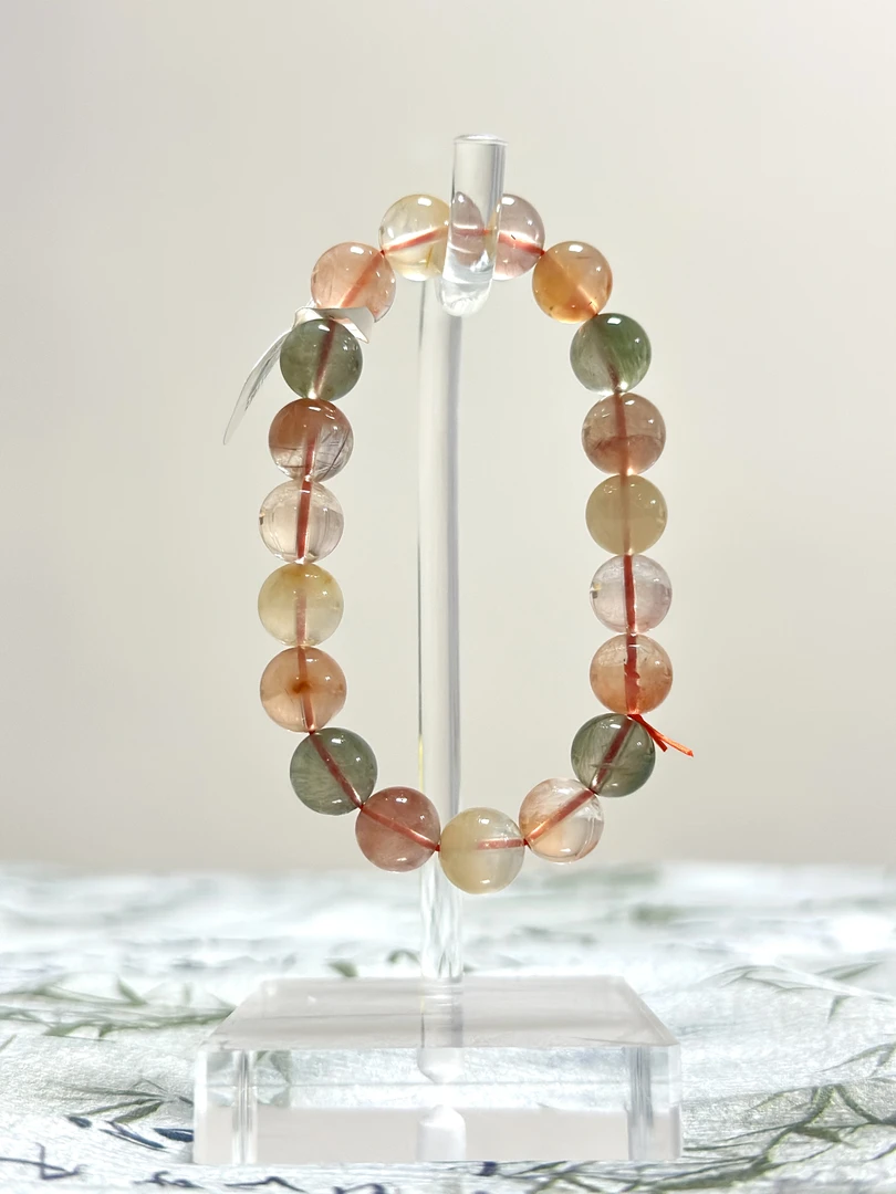 爆款水晶多宝彩兔毛手串女款招财转运珠小手链送闺蜜女友生日礼物