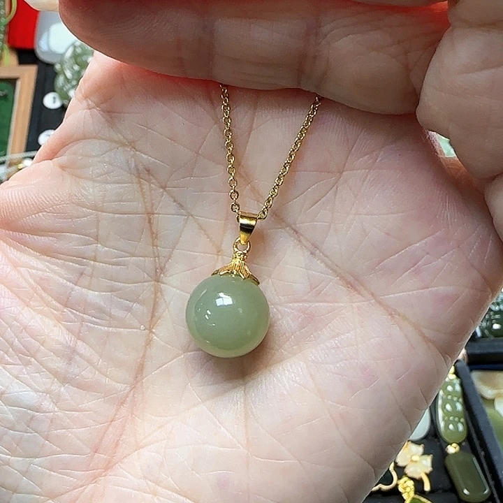 颈饰银S925镶嵌和田玉