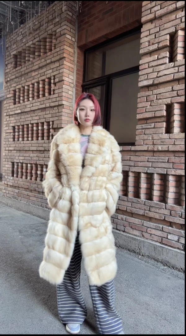 铂金小紫俄罗斯长款大衣