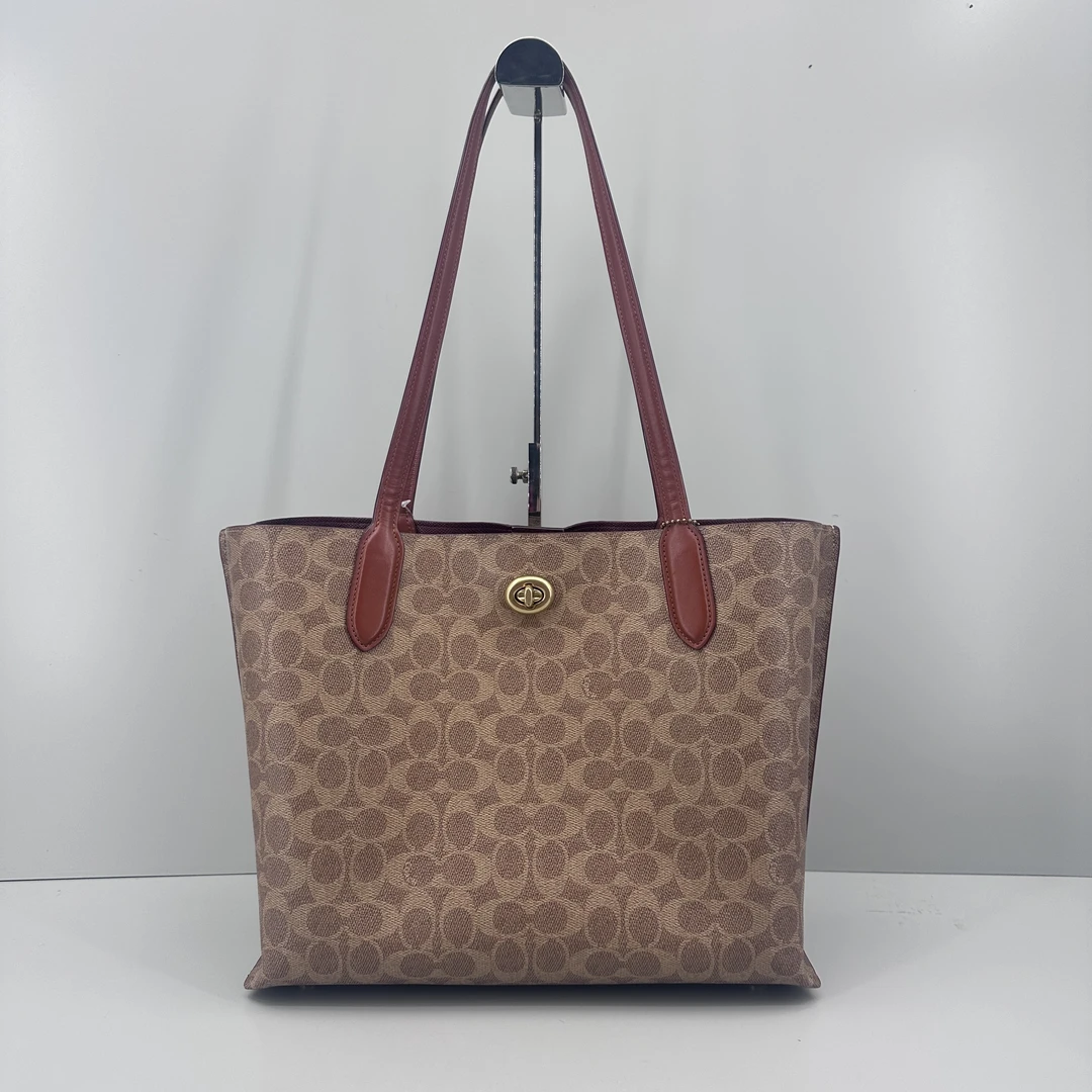 90新 COACH/蔻驰 小林/willow34红棕托特包34*28*14cmB071009