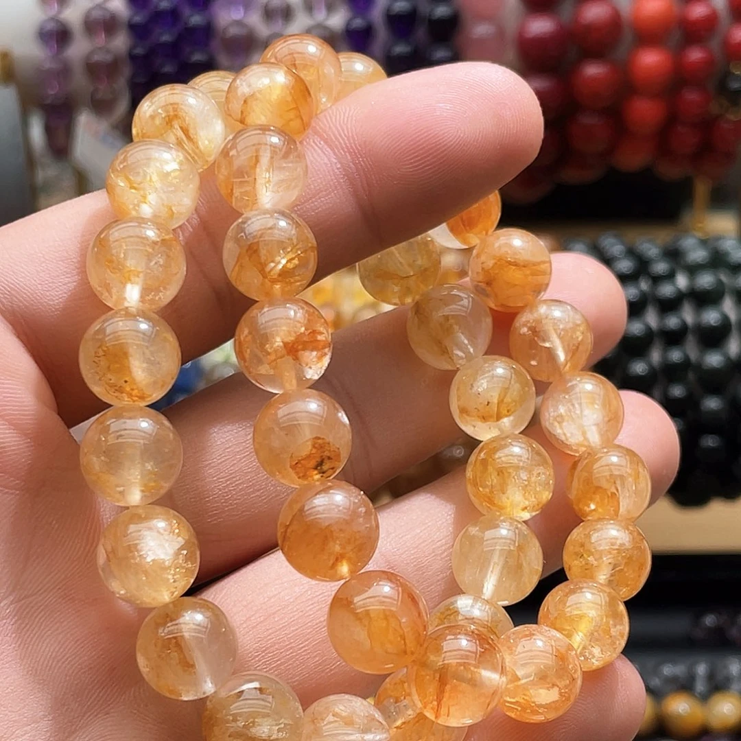 未镶嵌手链烟晶卡10黄胶花
