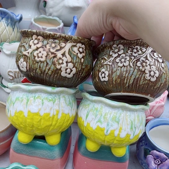 多肉绿植陶瓷花盆9.9包邮