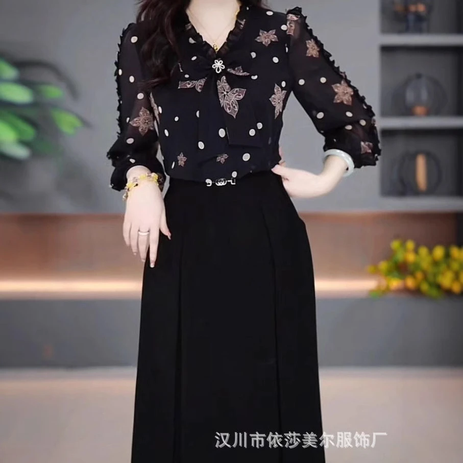 高级水晶琉璃丝时尚气质碎花礼服裙2205春夏新款中老年修身连衣裙