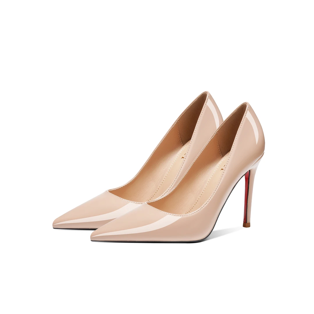 【CDW】尖头红底单鞋细跟百搭通勤高跟鞋黑色高跟鞋裸色高跟鞋女