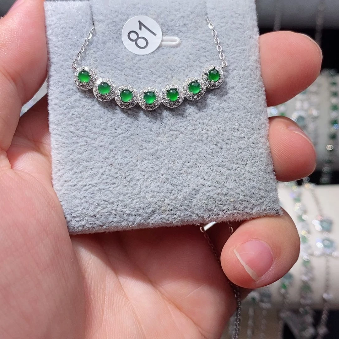 颈饰银S925镶嵌翡翠j h h h h