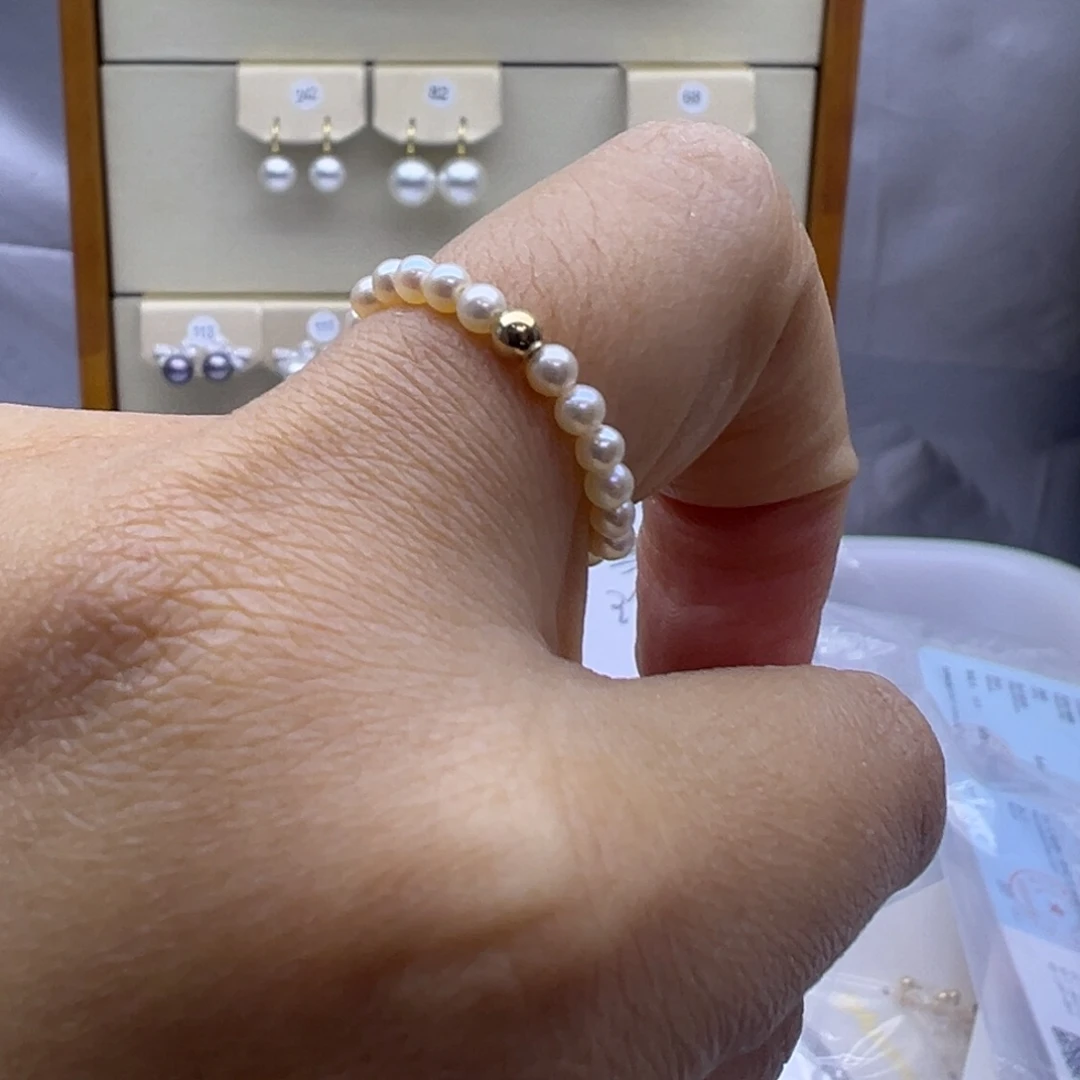 耳饰淡水珍珠18K金镶嵌