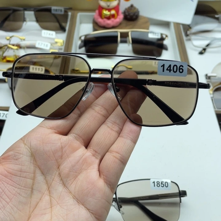 茶水晶全框眼镜 1406