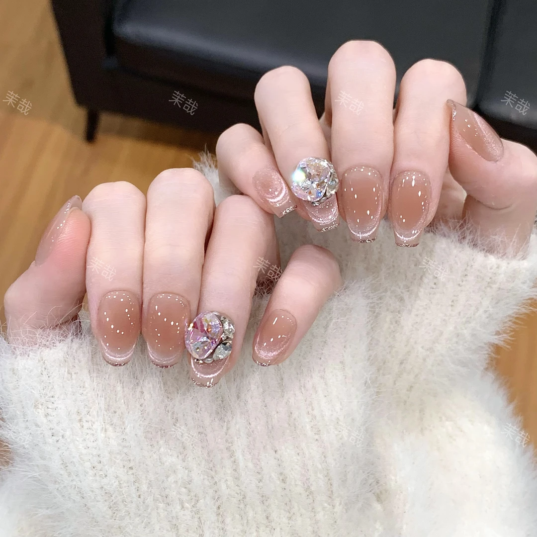 茉哉【星河晶缎】纯手工定制美甲拆卸穿戴甲A3904