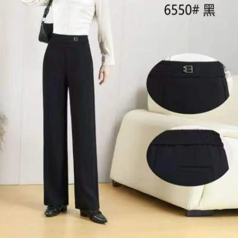 【丽丽家】秋季高货长裤高腰显瘦窄版直筒裤6550