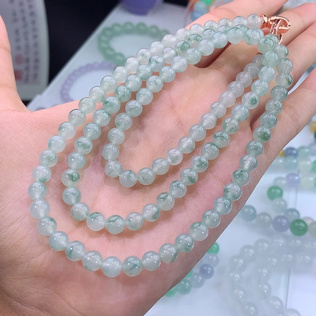 未镶嵌手链翡翠冰飘绿花项链