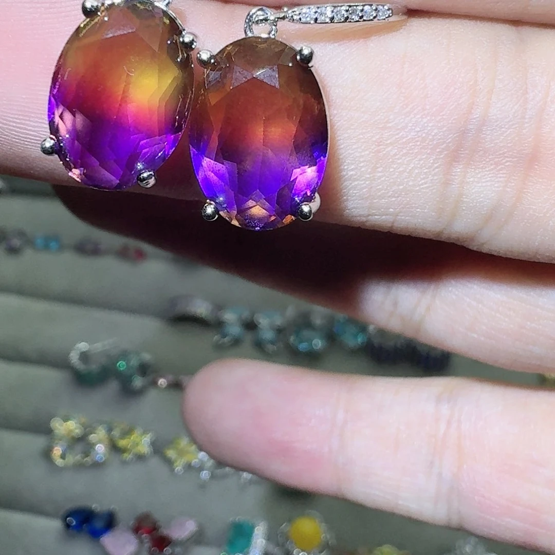 绿水晶戒指银S925镶嵌