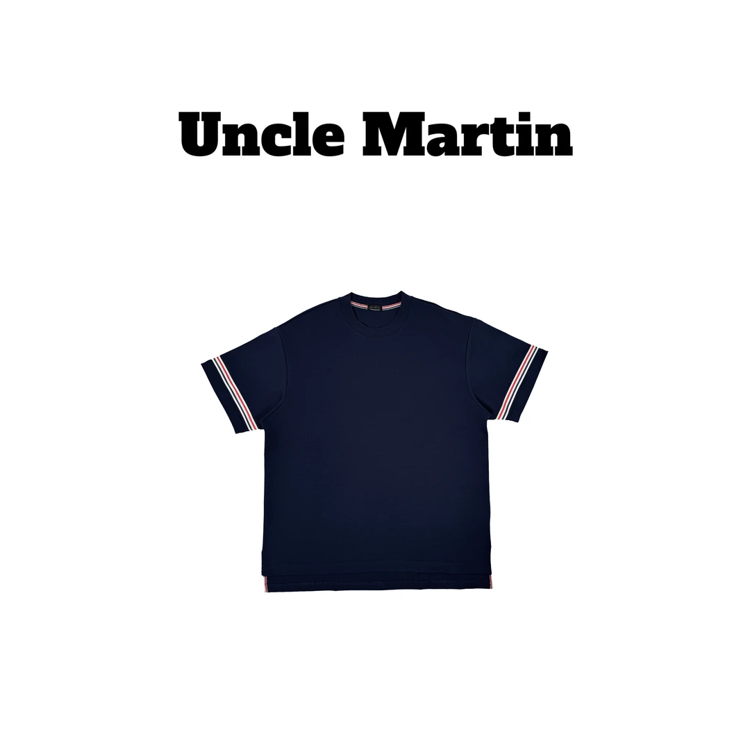 马丁叔叔 25新款百搭时尚T恤拼接三色条纹工艺 161