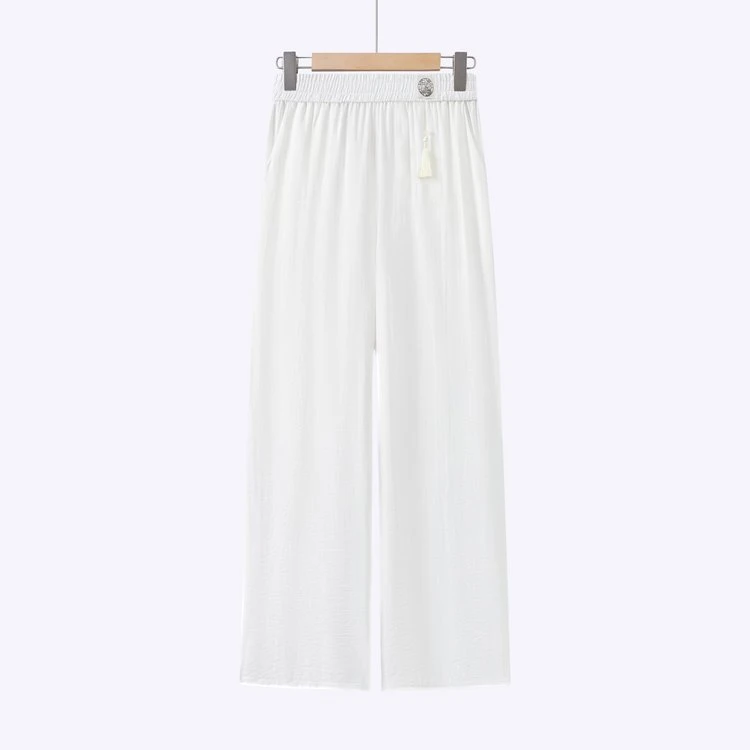 （新款樱花裤）休闲直筒妈妈裤九分裤常规阔腿裤中老年女装松紧裤