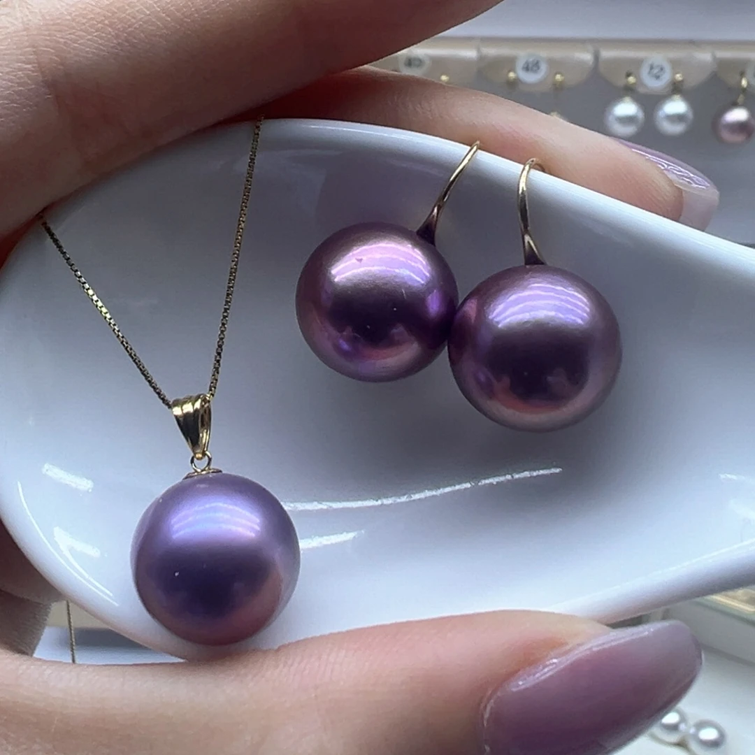 淡水珍珠18K金镶嵌吊坠(赠链)