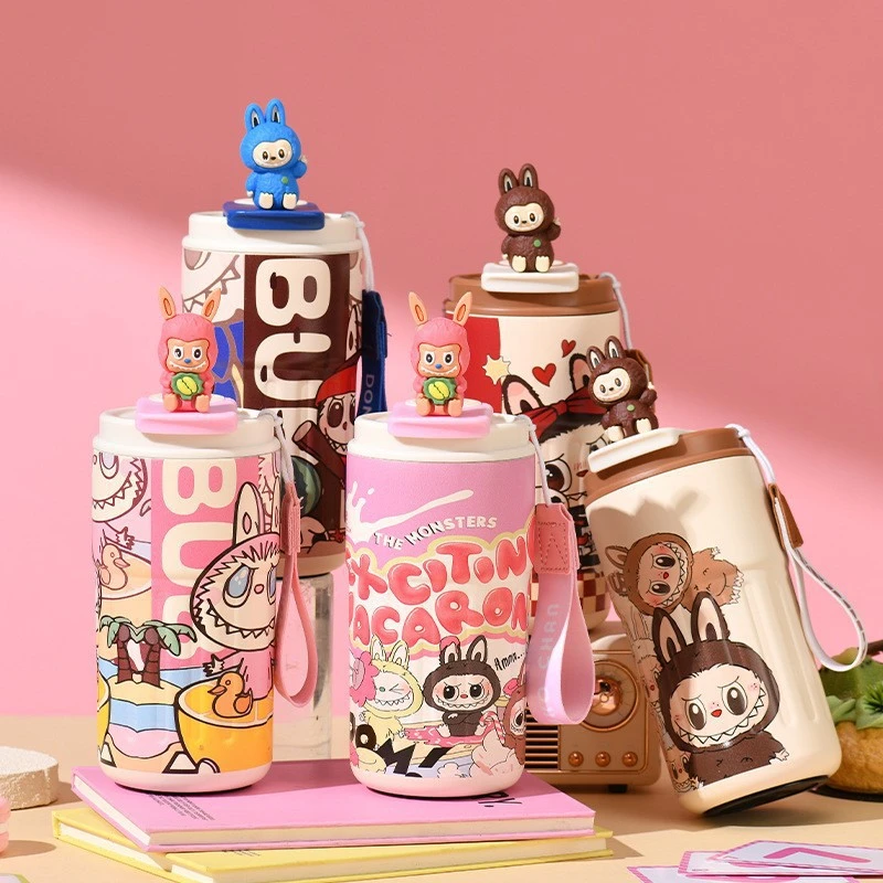 拉布布316不锈钢保温杯卡通高颜值便携大容量冰美式咖啡杯