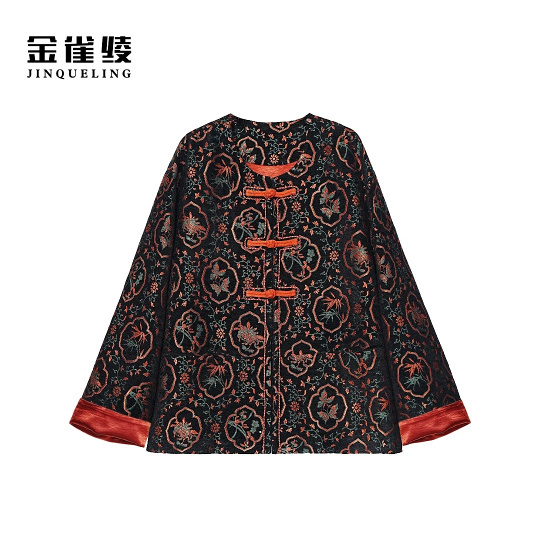 金雀绫【竹月琅玕】新中式重工刺绣国潮加宽加大外套SZA4TY853