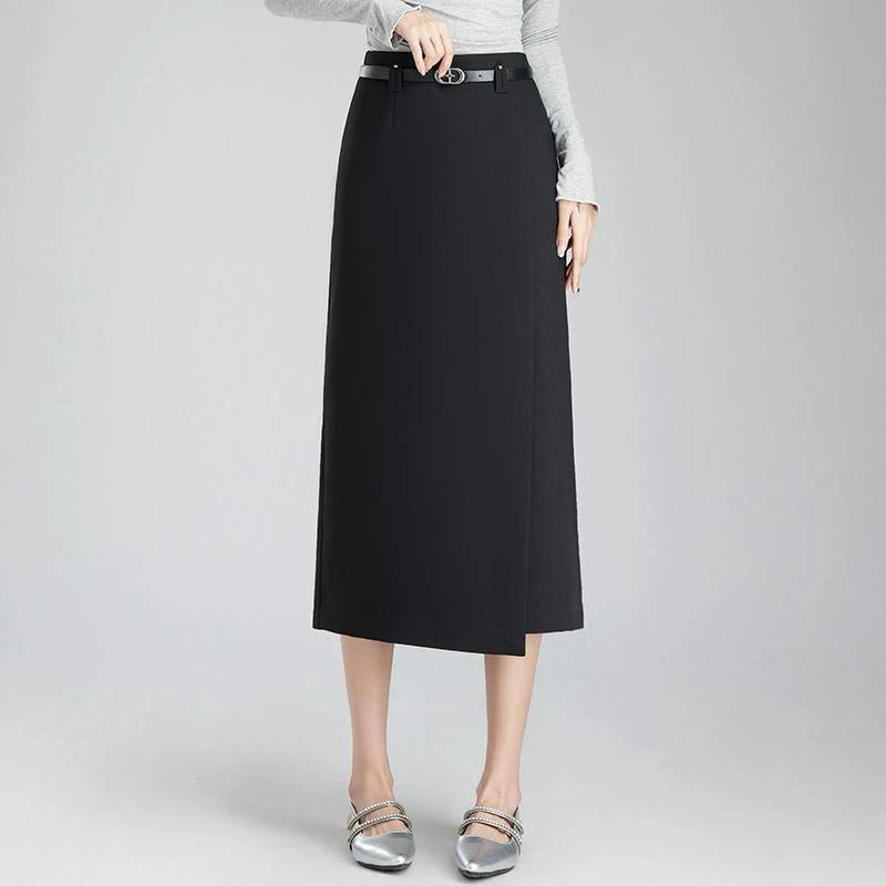 不规则直筒西装裙半身裙女春季2025新款显瘦半身裙中长气质包臀裙