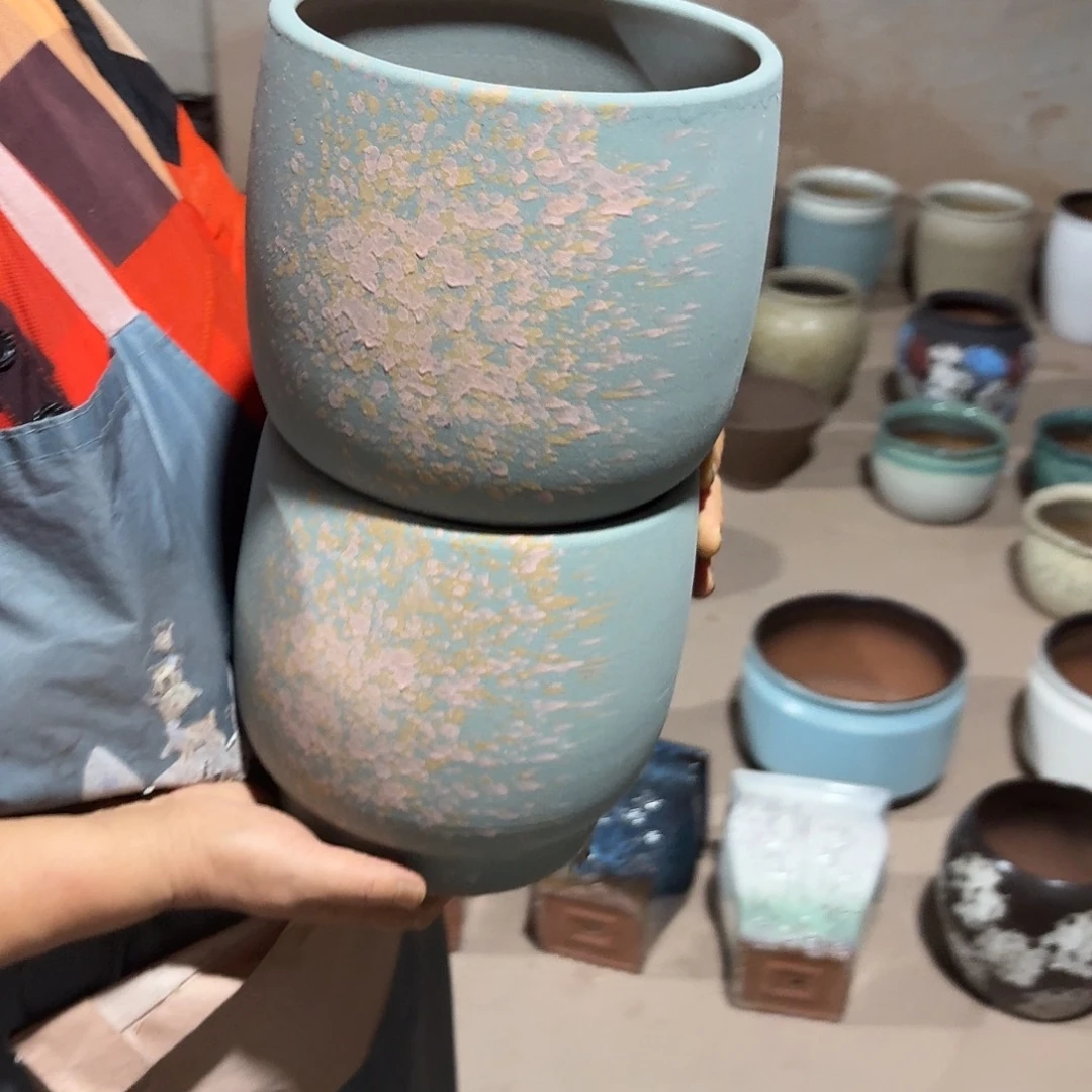 紫砂花盆口20高20