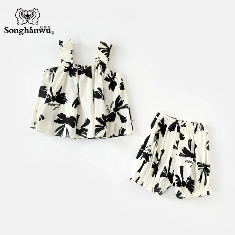 松韩屋女童套装2025夏季女宝宝两件套碎花洋气两件套 15号