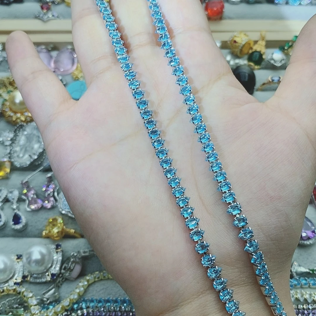 【闪购商品】银S925镶嵌耳饰托帕石