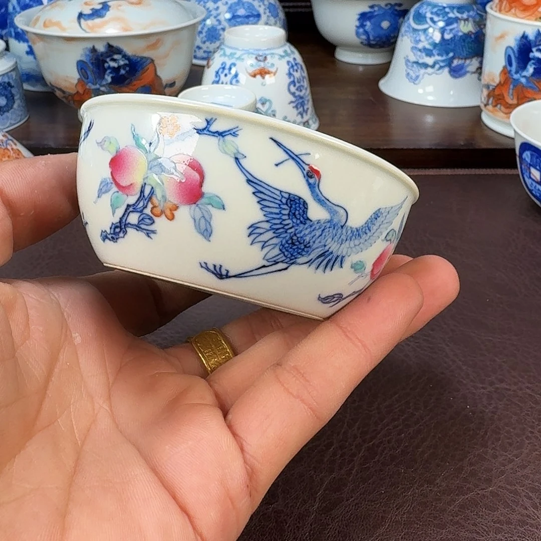瓷片祎*堂当代景德镇陶瓷手绘茶具